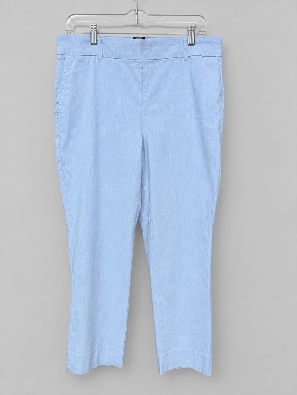 Hilary Radley Pale Blue Straight-Leg Women's Ankle Pants